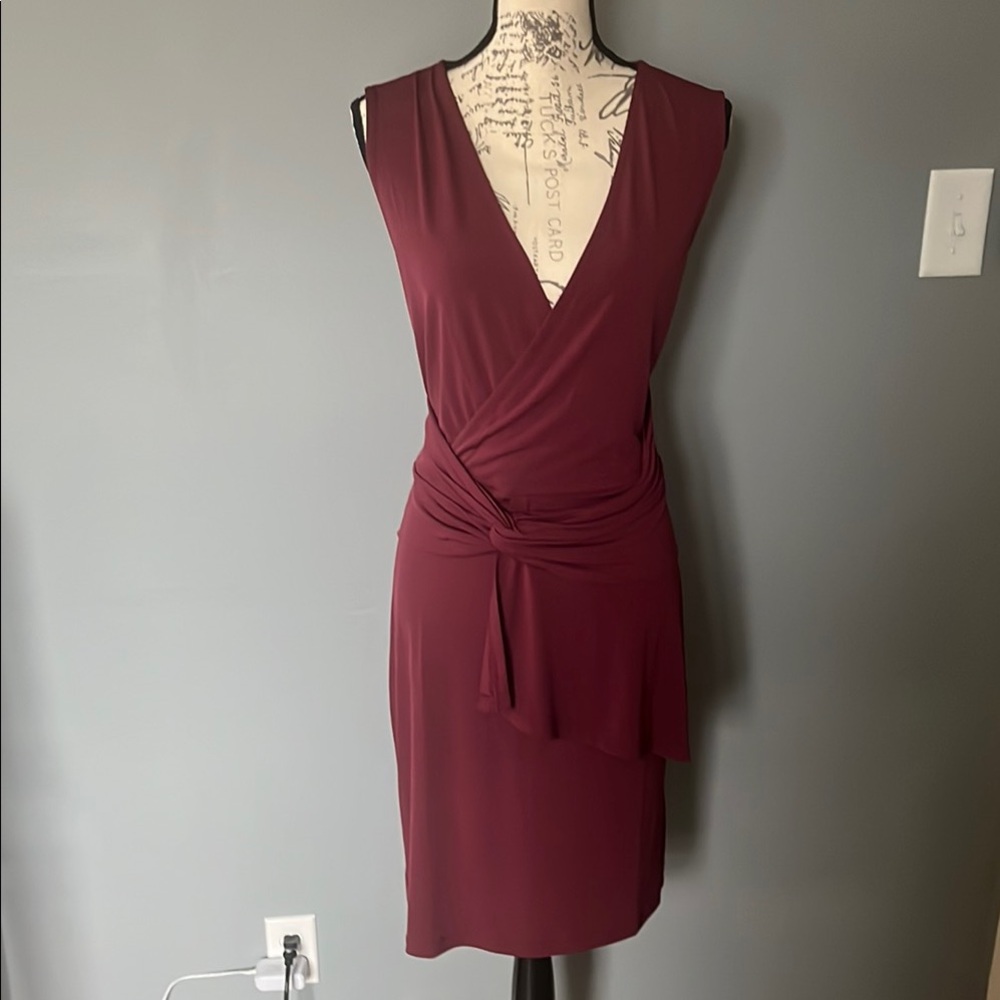 NWOT Venus XL Elegant Burgundy Sleeveless Dress, Sexy & Stretchy!